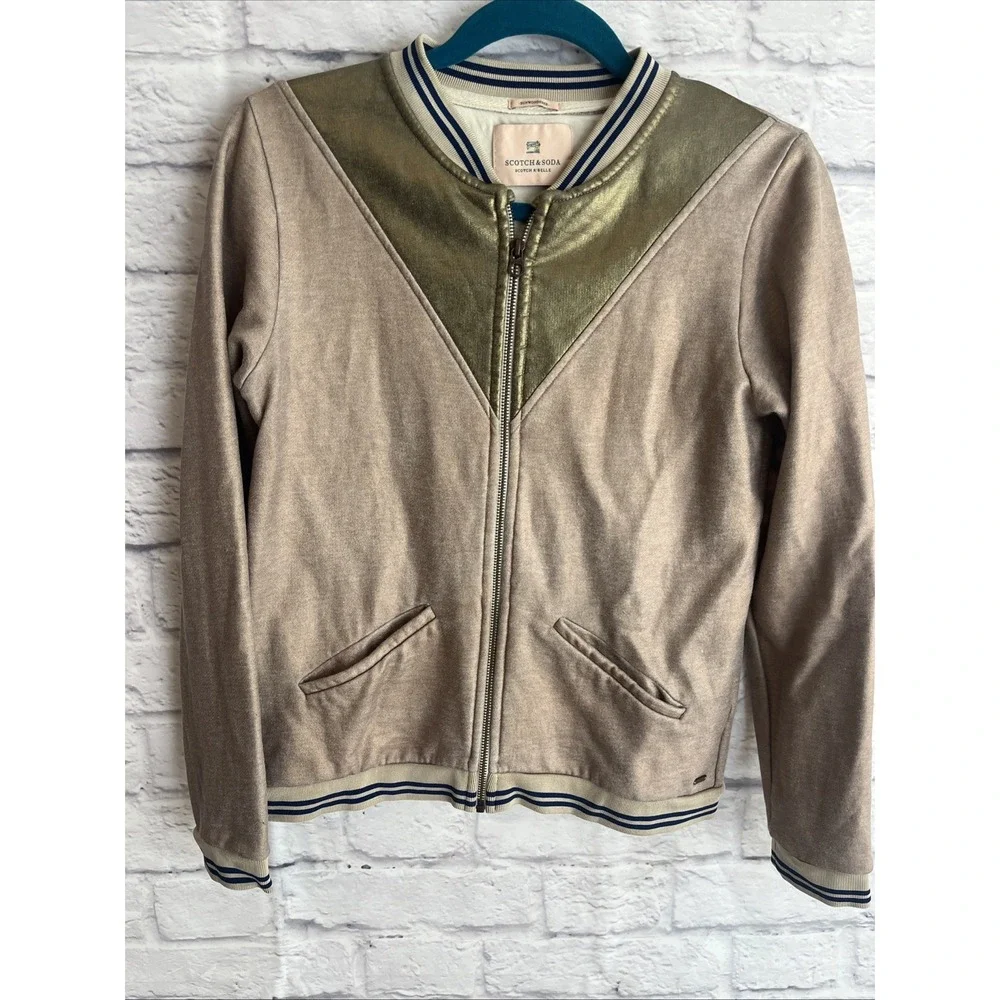 Scotch & Soda  R'Belle Preppy Academia Embroidered Varsity Bomber Jacket Size 14